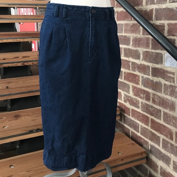 Vintage Denim Knee-Length Skirt - Picture 3 of 8